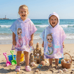 Personalisierte niedlichen Cartoon Meerjungfrau überdimensioniert schnell trocken Kind Kapuzen Strandtuch mit Namen Sommer Urlaub Party Geburtstag Geschenk für Mädchen