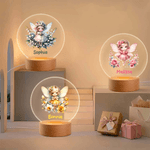 Personalized Birth Flower Fairy LED Night Light with Name and Wooden Base Room Decor Birthday Gift for Girls