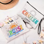 Personalised Life Is Better On A Cruise Makeup Bag with Wrist Strap and Name Travel Accessories Holiday Birthday Gift for Women Cruise Lovers