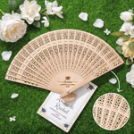 Personalized Vintage Hollowed Sandalwood Folding Fan with Name and Year Graduation Party Gift for Graduates