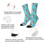 Calcetines de media caña personalizados suaves y transpirables con foto de cara y edad regalo de cumpleaños o aniversario para familia y amigos