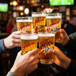 Personalized Colorful Splash Ink 2026 Soccer 16 oz Beer Glass with Name and Year Game Day Birthday Gift for Soccer Players Lovers