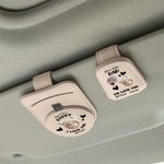 Gepersonaliseerde Multicolor Kid gezicht foto PU leer magnetische auto zonnebril houder Clip met naam Dagelijks gebruik Verjaardagscadeau voor ouders grootouders chauffeurs