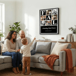 Personalized Nine-Square Grid Photo Giclee Canvas Prints with Letter Title Date Home Decor Ship from USA Anniversary Gift for Family Friend Couple