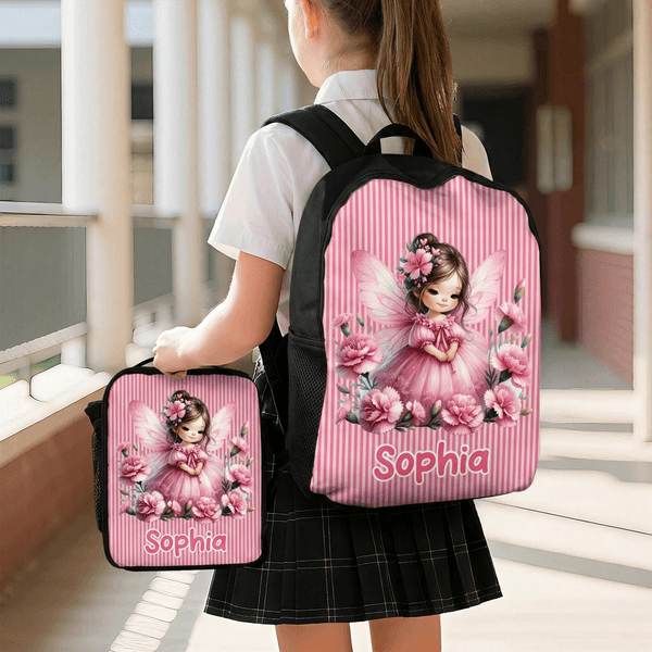 Cadeau d'anniversaire pour filles - sac à dos avec boite à crayons et sac à dos avec nom pour la rentrée des classes