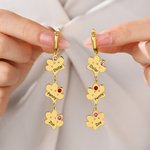 Personalised 1-4 Paw Prints Birthsonte Earrings with Name Dainty Jewellery Birthday Anniversary Gift for Women Pet Owners