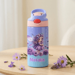 Bouteille d'eau isotherme 12 oz avec paille et couvercle anti-éclaboussures Cadeau d'Anniversaire pour Enfants Filles