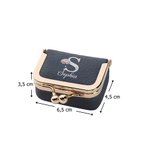 Mini trousse à bijoux portable en cuir personnalisée avec nom et fleur de naissance - Cadeau de la fête des Mères pour femmes