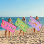 Personalized Cute Animal Pattern Oversized Quick-Dry Beach Towel with Name Beach Party Birthday Gift for Kids Boys Girls