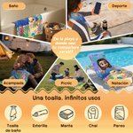 Toalla de playa personalizada de secado rápido con personaje 3D animales marinos y nombre para vacaciones en la playa regalo de cumpleaños para todos
