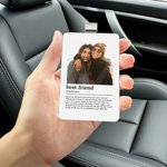 Foto personalizada de acrílico coche parasol clip con nombre y texto Accesorios de coche Regalo de cumpleaños para novias Amigos Hermanas