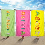 Personalized Cute Animal Pattern Oversized Quick-Dry Beach Towel with Name Beach Party Birthday Gift for Kids Boys Girls