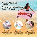 Personalized Soccer Player Silhouette Quick Dry Oversized Beach Towel with Name and Number Summer Vacation Travel Gift for Soccer Lover