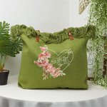 Sac de toile personnalisé avec couleur et fleur de naissance prénoms de 1 à 6 membres de la famille - Cadeau de fête des Mères pour les femmes