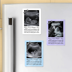 Personalized Happy First Mother's Day Pregnant Baby Ultrasound Acrylic Fridge Magnet with  Text Home Decor Mother's Day Birthday Gift for New Moms