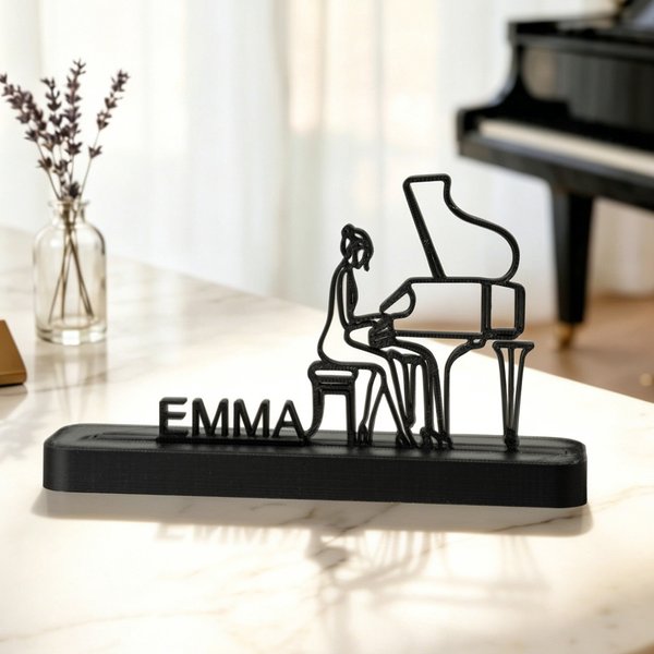 Personalized Multicolour Piano Silhouette Ornament with Name Home Decor Teacher's Day Appreciation Birthday Gift for Pianist Music Teacher Lover