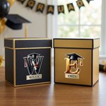 Spersonalizowane wodoodporne naklejki z inicjałami na czapkę ukończenia szkoły z imieniem i nazwiskiem Uroczyste przyjęcie z okazji ukończenia szkoły dla absolwentów