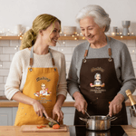 Personalised Cartoon Baking Character Baking Adult Apron with Name and Pockets Daily Cooking Holiday Gift for Mom Grandma