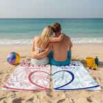Personalized Palm Half Heart Quick Dry Soft Oversized Beach Towel with Name Summer Pool Beach Party Birthday Gift for Couple