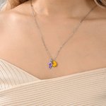 Personalized Multicolour Enamel Bubble Initial Cross Necklace Religious Jewellery Birthday Baptism Mother's Day Gift for Women Christians