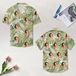 Personalised Face Photo Golf Elements Hawaiian Style Short-Sleeved Shirt Funny Anniversary Birthday Gift for Golf Players