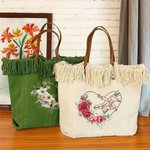 Sac de toile personnalisé avec couleur et fleur de naissance prénoms de 1 à 6 membres de la famille - Cadeau de fête des Mères pour les femmes