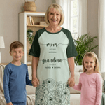 Personalized Hand-Painted Flowers Soft Sleep Dress with Names and Year Mother's Day Birthday Gift for Mom Grandma