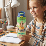 Bouteille d'eau isotherme 12 oz avec paille et couvercle anti-éclaboussures Cadeau d'Anniversaire pour Enfants Filles