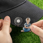 Photo personnalisée Marqueur de balle de golf Clip magnétique pour chapeau avec nom Utilisation sur le terrain Anniversaire Journée de jeu Cadeau pour les amateurs de golf