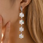 Personalised 1-4 Paw Prints Birthsonte Earrings with Name Dainty Jewellery Birthday Anniversary Gift for Women Pet Owners