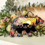 Personalised Mother Baby Bears Sun Flower Acrylic Hanging Ornament with Nickname and Names Home Decor Mother's Day Birthday Gift for Mom Grandma