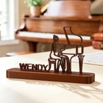 Personalized Multicolor Piano Silhouette Ornament with Name Home Decor Teacher's Day Appreciation Birthday Gift for Pianist Music Teacher Lover