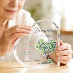 Placa acrílica personalizada en forma de corazón con texto y nombres Decoración del hogar Día de la madre Cumpleaños Regalo para mamá Abuela