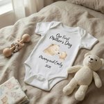 Personalised Cute Bear Our First Mother's Day 100% Cotton T-shirt Baby Bodysuit with Name Birthday Mother's Day Gift for Baby Mother