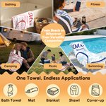 Personalized Palm Half Heart Quick Dry Soft Oversized Beach Towel with Name Summer Pool Beach Party Birthday Gift for Couple