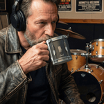 Personalised Black Vintage Drum 11 oz 15 oz Ceramic Mug Coaster with Name Unique Birthday Drummer Gift for Music Lover