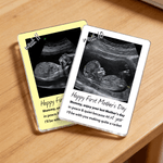 Personalized Happy First Mother's Day Pregnant Baby Ultrasound Acrylic Fridge Magnet with  Text Home Decor Mother's Day Birthday Gift for New Moms