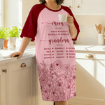 Personalized Hand-Painted Flowers Soft Sleep Dress with Names and Year Mother's Day Birthday Gift for Mom Grandma