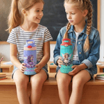 Bouteille d'eau isotherme 12 oz avec paille et couvercle anti-éclaboussures Cadeau d'Anniversaire pour Enfants Filles