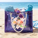 Spersonalizowana akwarela Sea Animal Wodoodporna przezroczysta torba na ramię z imieniem Niezbędne akcesoria podróżne Dzień Matki Urodziny Impreza na plaży Prezent dla kobiety