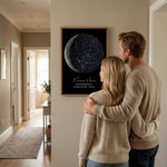 Personalized Star Map Moon Phase  Giclee Canvas Prints Home Decor Ship from USA Anniversary Wedding Gift for Couple