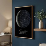 Personalized Star Map Moon Phase  Giclee Canvas Prints Home Decor Ship from USA Anniversary Wedding Gift for Couple
