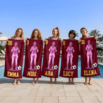 Personalized Soccer Player Silhouette Quick Dry Oversized Beach Towel with Name and Number Summer Vacation Travel Gift for Soccer Lover