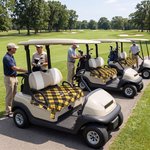 Personalized Golf Club Wreath Plaid Golf Cart Seat Cover with Name and Initial Golf Course Accessories Birthday Gift for Golfers Country Clubs
