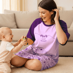 Personalized Hand-Painted Flowers Soft Sleep Dress with Names and Year Mother's Day Birthday Gift for Mom Grandma