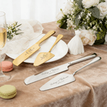 Personalised Initial Wreath Design Wedding Cake Knife Server Set with Name and Date 2 Pcs Wedding Gift for Newlyweds Couple