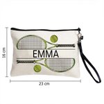 Personalisierte Tennis Kulturtasche mit Namen | Reise-Organizer mit Handschlaufe | Kosmetiktasche | Geburtstag Sport Geschenk für Männer und Frauen