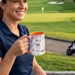 Gepersonaliseerde Roze Meisje Houdt van Golf 11 oz 15 oz Keramische Mok met Naam en Onderzetter Dagelijks Gebruik Verjaardagsgeschenk voor Golfers Golfliefhebbers
