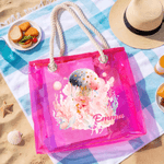 Spersonalizowana akwarela Sea Animal Wodoodporna przezroczysta torba na ramię z imieniem Niezbędne akcesoria podróżne Dzień Matki Urodziny Impreza na plaży Prezent dla kobiety