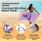 Personalized Birth Flower Fairy Oversized Quick-Dry Beach Towel with Name Beach Party Birthday Gift for Girl